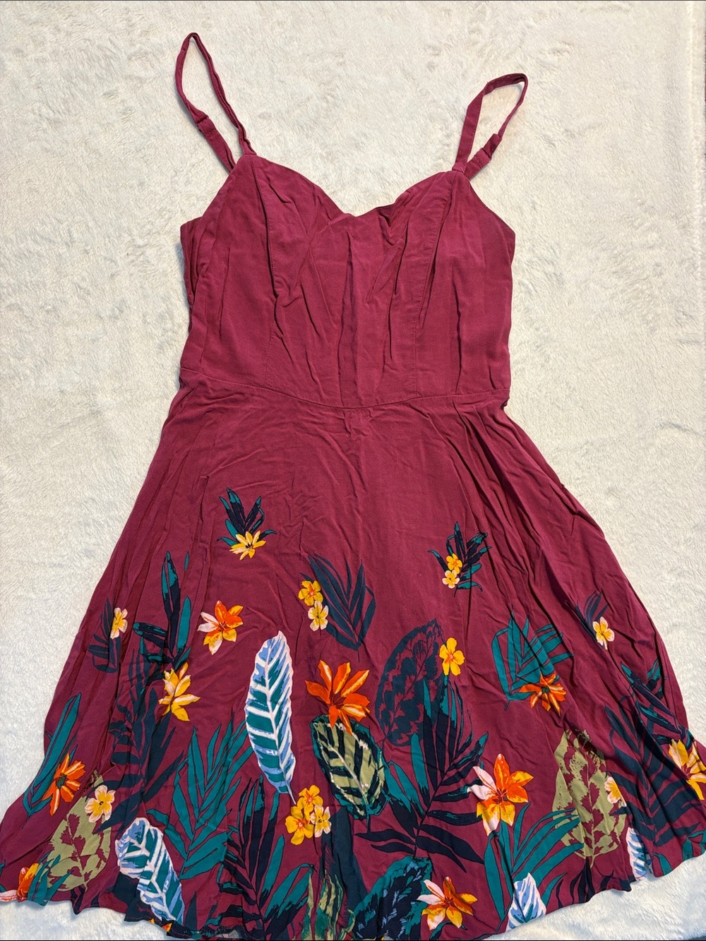 Old Navy Burgundy Floral Mini Dress